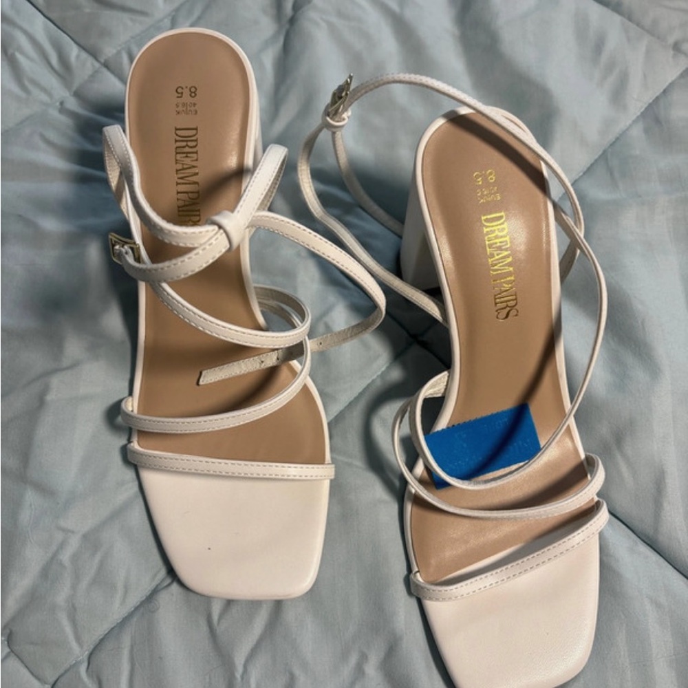 Dream Pairs White Strappy Heels